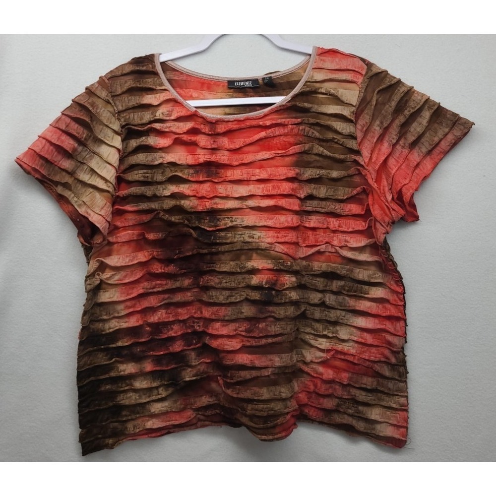 Elementz Woman Ruffle Top short Sleeves 2X